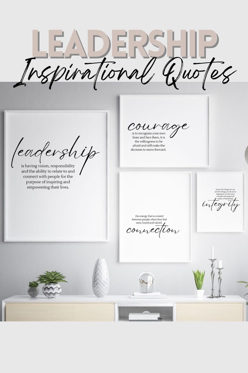 Führung Zitate Büro Dekor druckbare Führung Wand Kunst Set von 5 Frauen in Führung Zitate Wand Dekor Führung Geschenke für Frau Bild 9