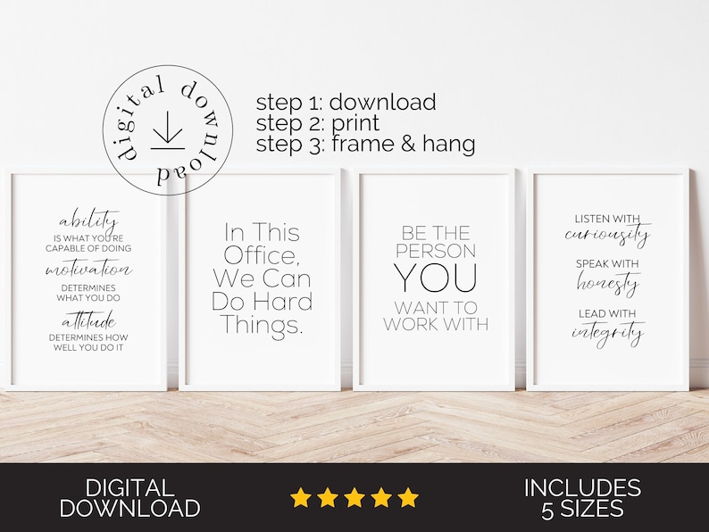 Workplace Positivity Quote Bundle, Printable Inspirational Quotes for ...