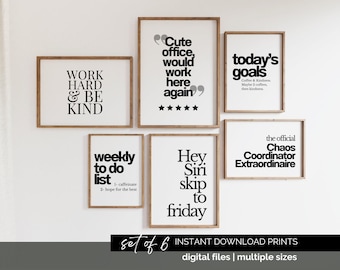 Funny Office Decor Set Sarcastic Cubicle Poster Cute Office Decor Cheeky Office Decor Trendy Wall Art Chaos Coordinator Gifts Office Manager