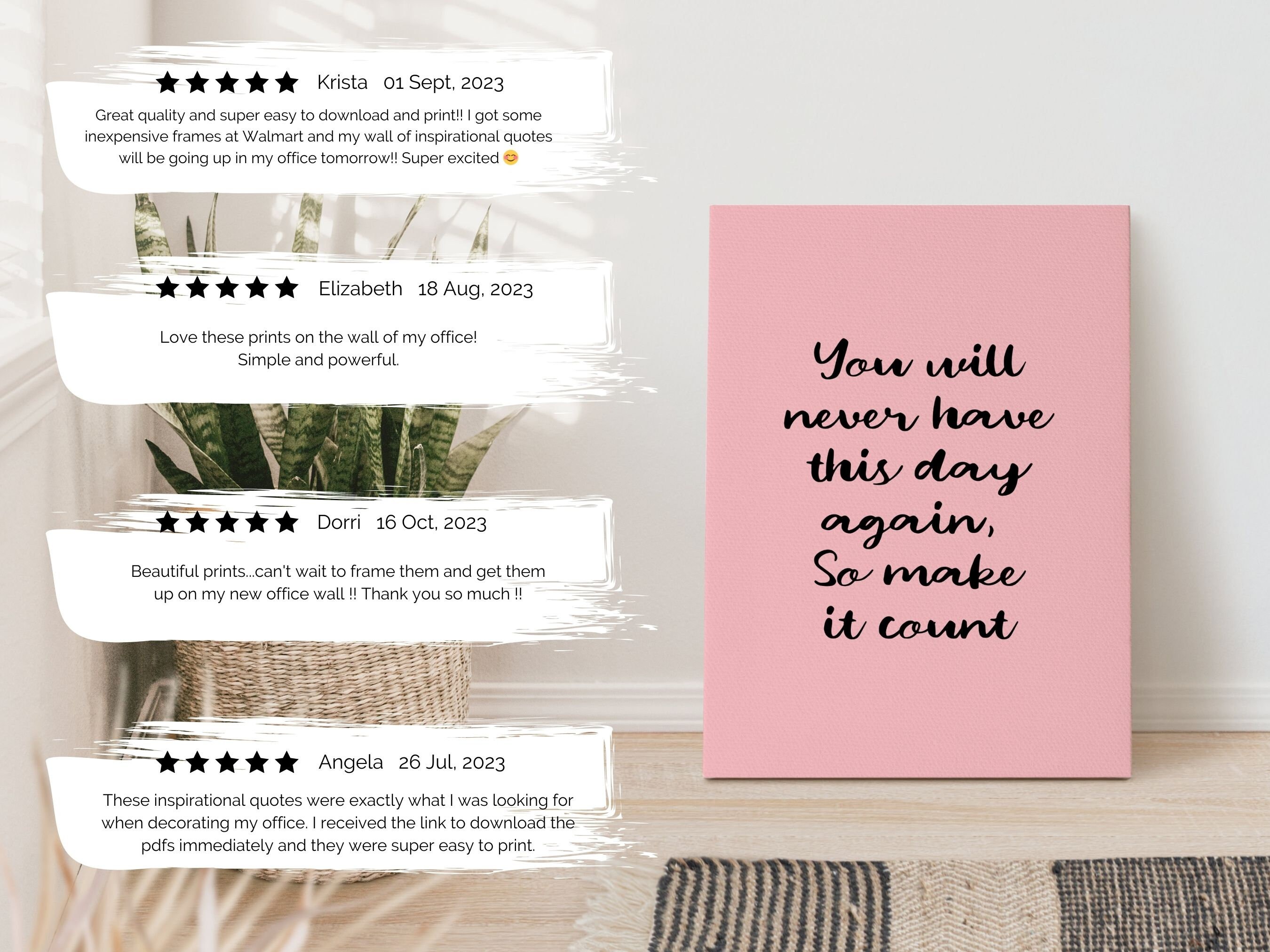 Pink Wall Art for Women Desk Decor Pink Empowering Office Wall Decor ...