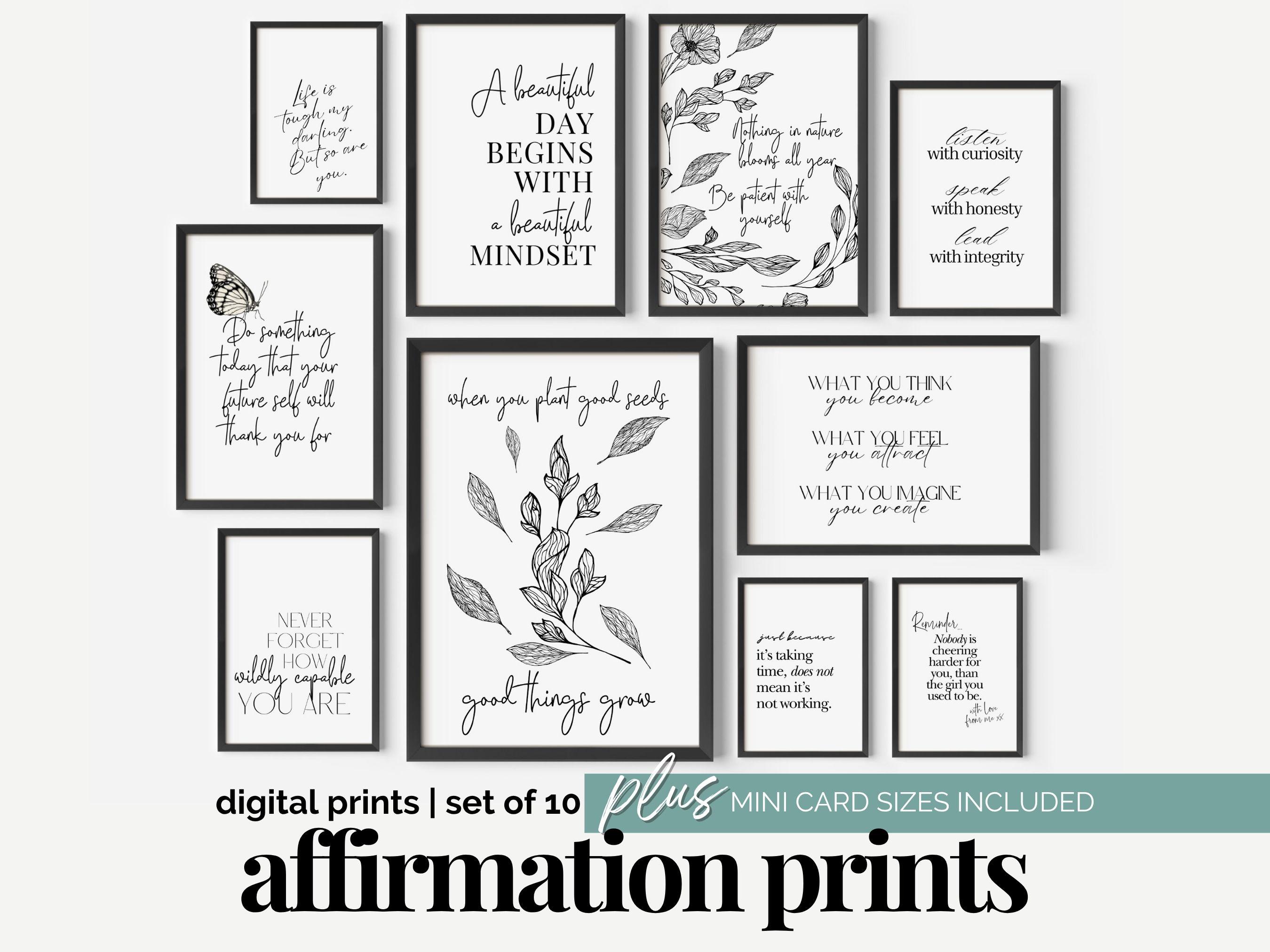 Office Affirmations Art Bundle Positive Mindset Poster Inspiring Office ...
