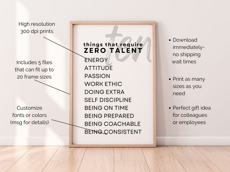 Modern Teamwork Prints Set of 6, Inspirational Staff Posters for Breakroom, Corporate Workspace Wall Decor, Meeting Room Quote Bundle image 3