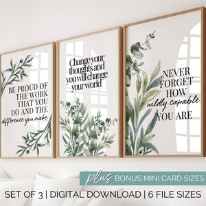 Office Wall Decor Set of 3 Prints