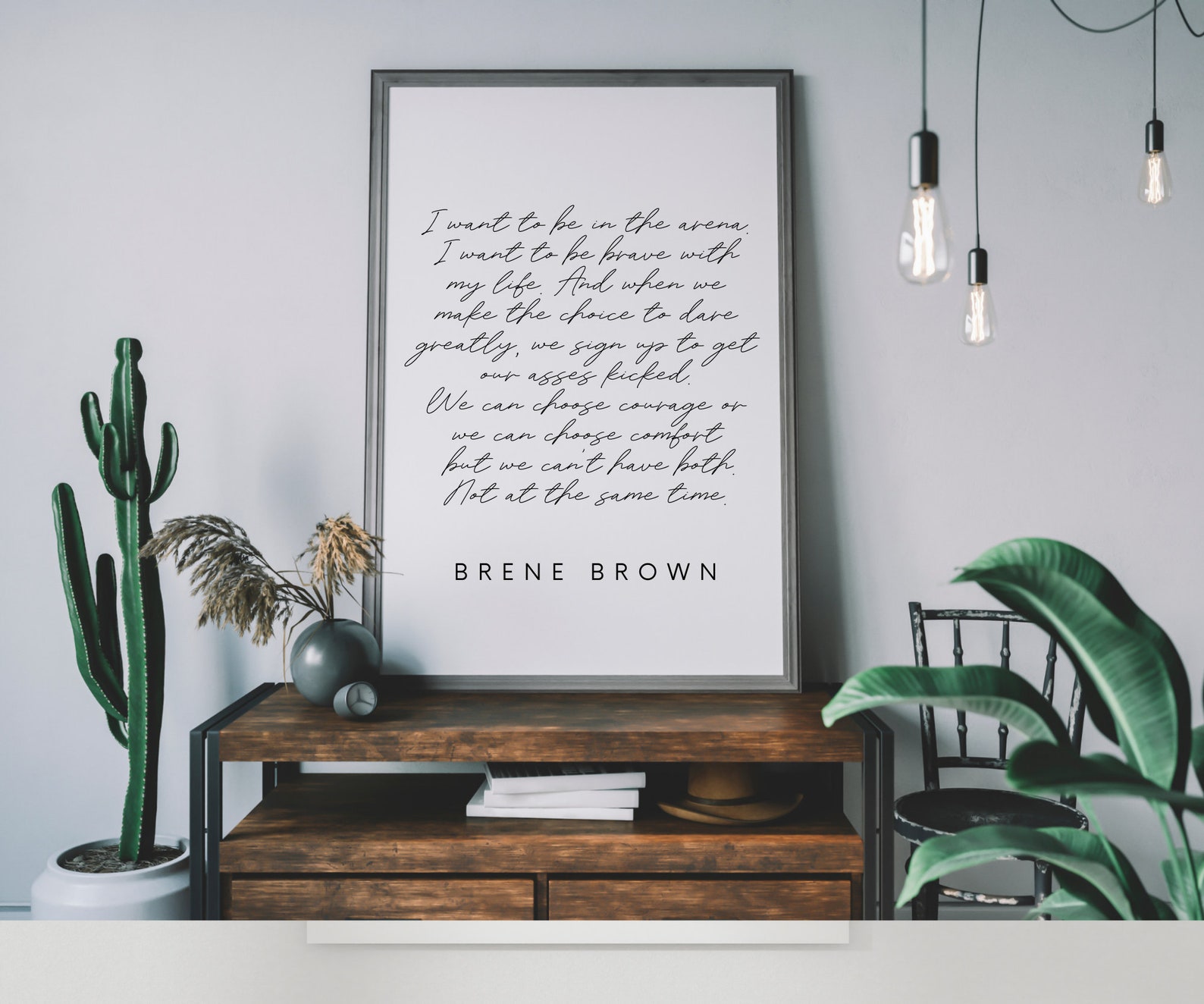 Brene Brown Quote Man in the Arena Inspiring Quote Print Etsy