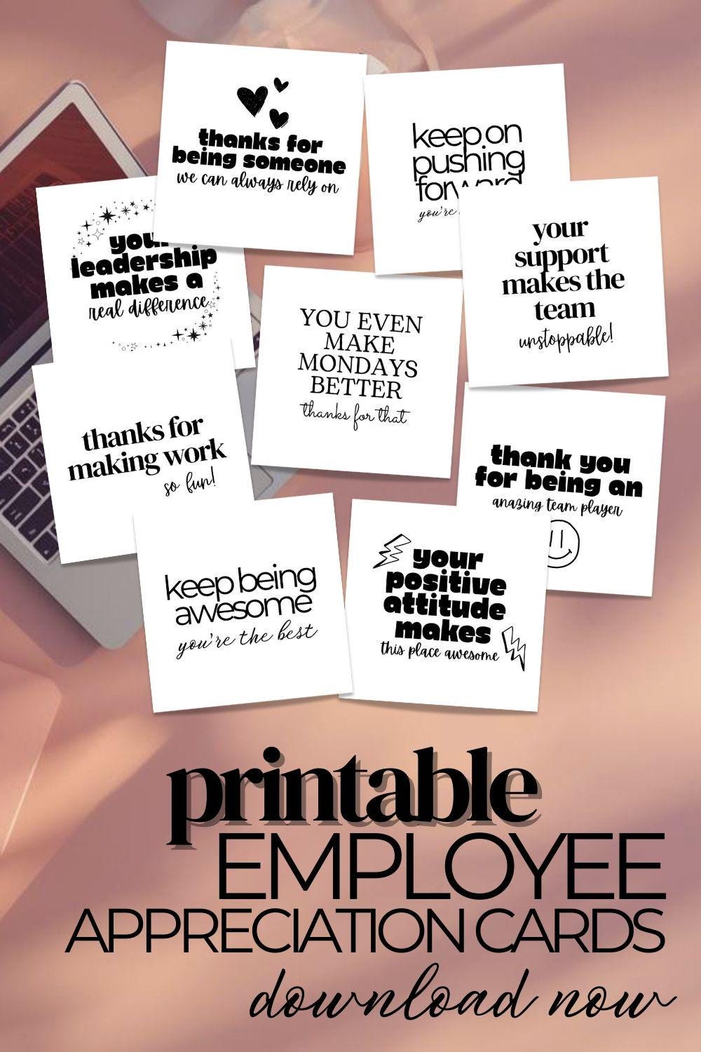 Employee Appreciation Notes, Printable Mini Coworker Thank You Cards ...