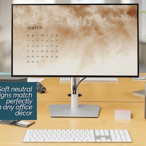Sfondo desktop con estetica neutra, calendario mensile 2026, sfondo per laptop, organizzatore dello schermo minimalista, sfondi per MacBook o Windows immagine 9