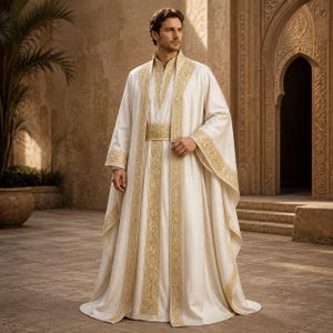 Men's Moroccan Jabador | Royal Wedding Caftan | Traditional Embroidered Kaftan