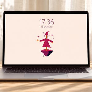 Pink Halloween Desktop Wallpaper, Pastel Spooky Mac Background, Cute Scarecrow PC Screensaver, Minimalist Fall Digital Download