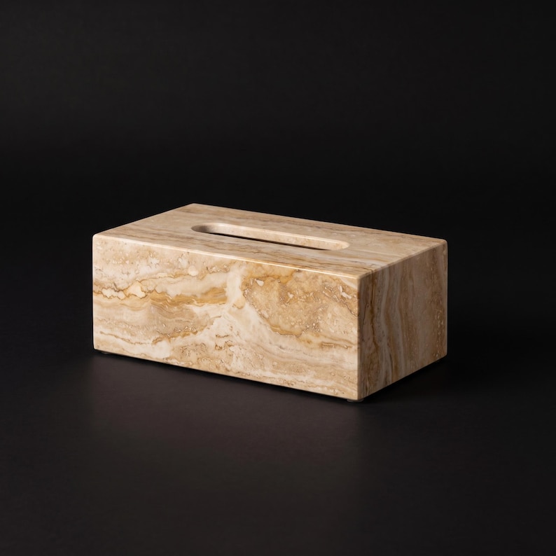 Beige Color Box Patterns Marble Tissue Box Cover, Handmade Kleenex Holder, Bathroom & Home Decor ...