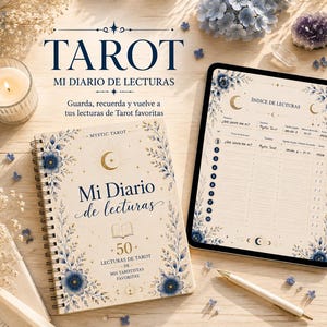 Utskrivbar Tarotdagbok | Tarotdagbok | Anteckningsbok, planerare och läslogg | Digital PDF-organisatör