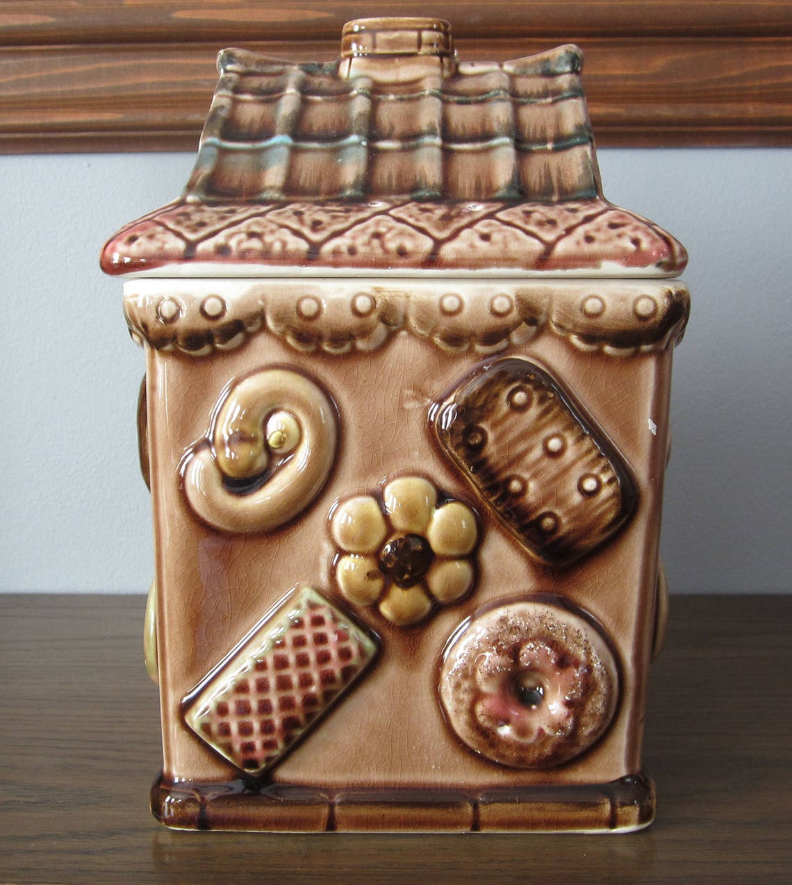 Vintage Gingerbread House Cookie Jar Etsy