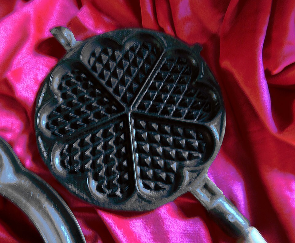 Antique Alfred Andresen Waffle Iron Heart Shape 999 Etsy