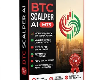 BTC Scalper AI MT5 V1.0 | Forex Trading Robot for MetaTrader | Instant Delivery
