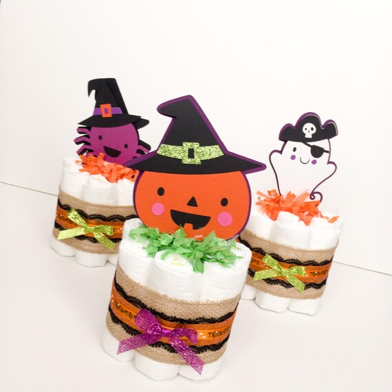 Set Of 3 Little Pumpkin Mini Diaper Cakes Little Pumpkin Baby Etsy