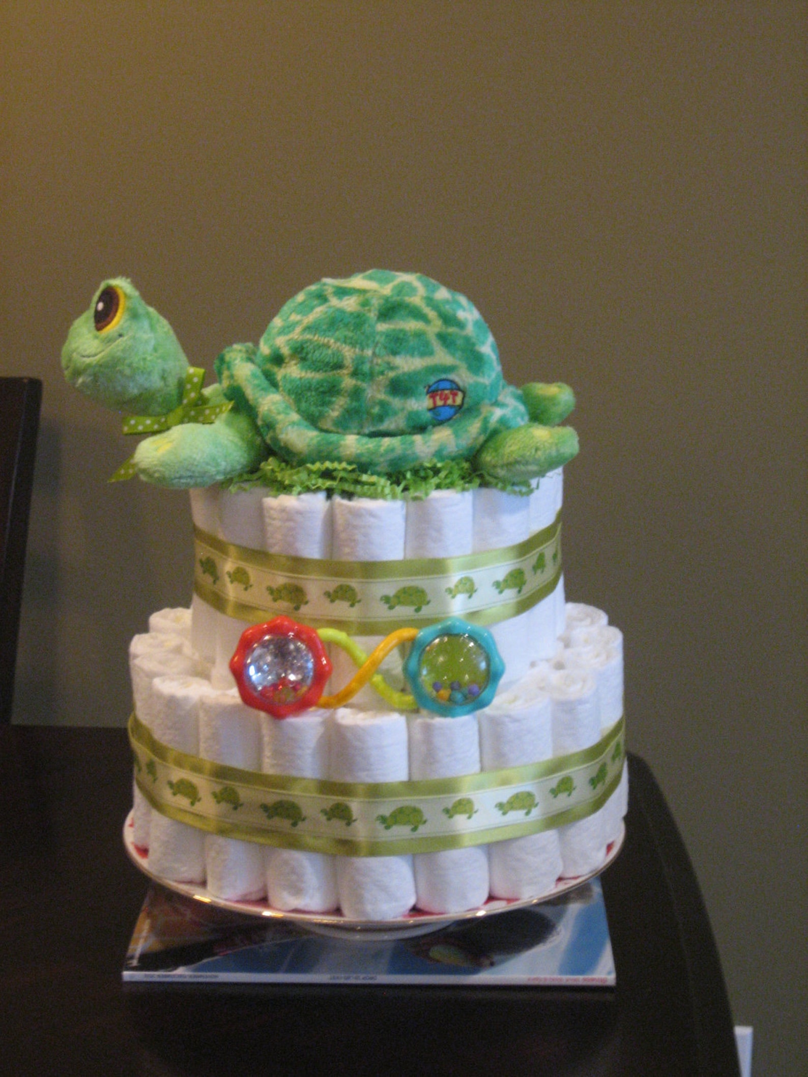 Sea Turtle Neutral Green Diaper Cake for Baby Shower Etsy