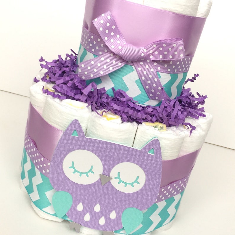 2 Tier Teal And Purple Owl Diaper Cake Owl Baby Shower Etsy 2 Tier Teal And Purple Owl Diaper Cake Owl Baby Shower Etsy