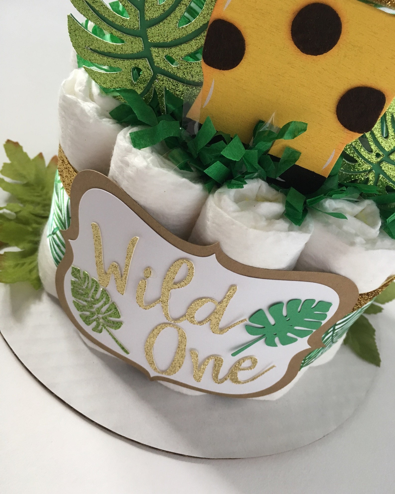 Safari Diaper Cake Safari Baby Shower Decoration Jungle Baby Etsy