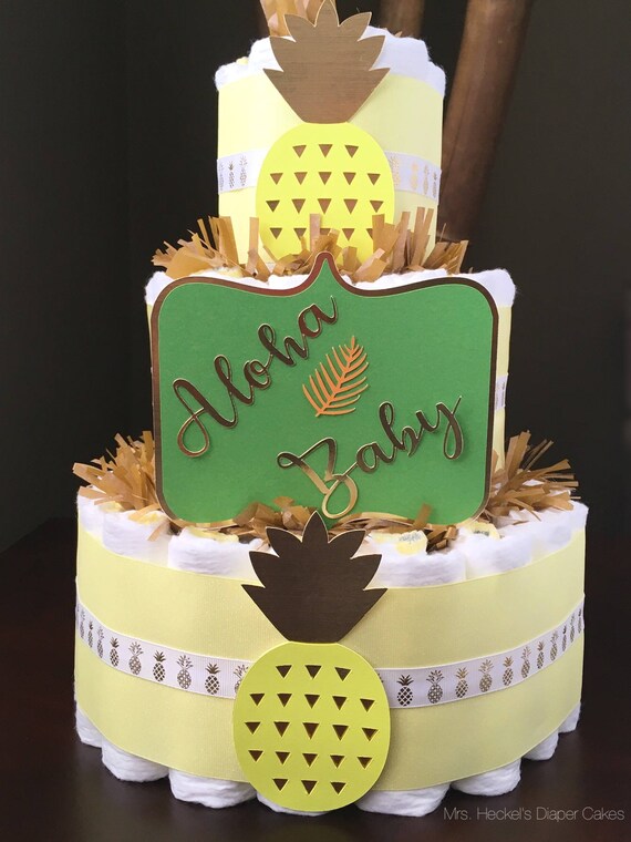 Tropical Aloha Baby Diaper Cake Little Pineapple Diaper Cake Etsy Tropical Aloha Baby Diaper Cake Little Pineapple Diaper Cake Etsy