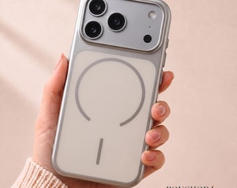 Luxury Ultra Thin Metallic iPhone Case, Shockproof MagSafe iPhone 17 16 15 14 13 Pro Max Cover, Wireless Charging Magnetic Phone Case