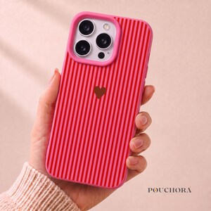 Funda protectora de TPU suave a prueba de golpes con un lindo corazón rojo, antihuellas, a prueba de polvo y con parachoques completo para iPhone 17 16 15 14 13 12 Pro Max