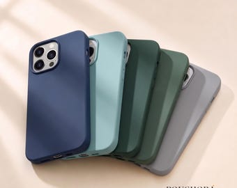 High-Grade Liquid Silicone Gel Rubber Case, Shock-Absorbent Matte Slim Fit Cover, Camera Bezel Ring for iPhone 16 15 14 13 12 Pro Max