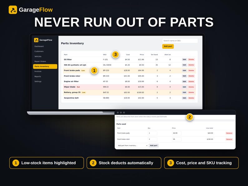 Auto Repair Shop Management Software | Garage Dashboard Spreadsheet ...
