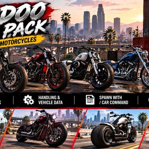Custom Bike Pack FiveM motorcycles and addon vehicles Esx Qbcore standalone GTA 5 RP