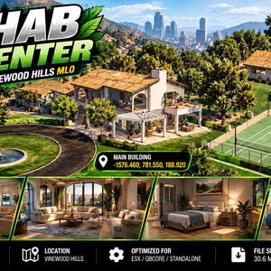 Rehab Center FiveM MLO Vinewood Hills clinic interior Esx Qbcore standalone GTA 5 RP map