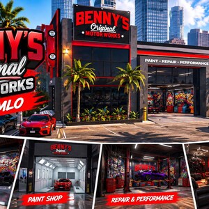 Bennys Workshop FiveM MLO mechanic garage interior exterior Esx Qbcore standalone GTA 5 RP map
