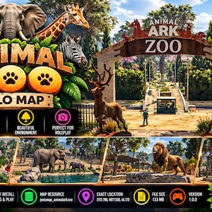 Zoológico de animales FiveM MLO con animales Esx Qbcore independiente GTA 5 RP