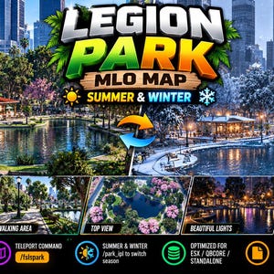 Legion Park FiveM MLO summer winter Esx Qbcore standalone GTA 5 RP