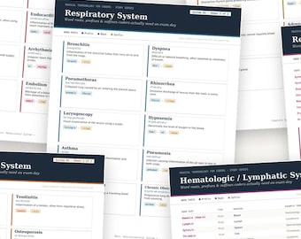 Medical Terminology Study Bundle (Printable & Fillable)