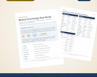 Medical Terminology Root Words Study Guide