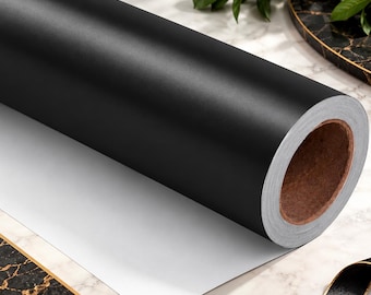Rotolo di carta da regalo nera opaca, 43 cm x 10 m, elegante confezione regalo