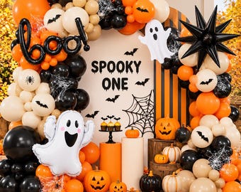 151Pcs Little BOO Halloween Balloon Arch Kit Ghost Spooky One Party Decorations