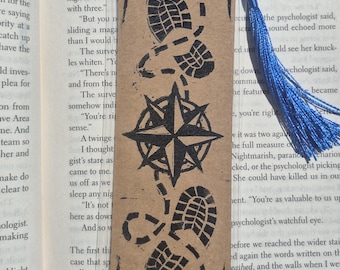 Adventure Linocut Bookmark