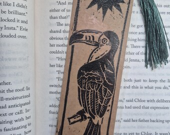 Nature Linocut Bookmark