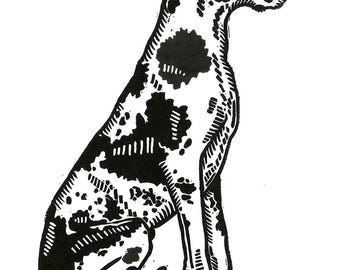 Great Dane Linocut Print