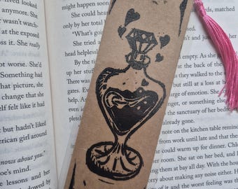 Romance Linocut Bookmark