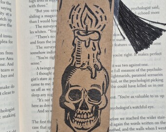 Horror Linocut Bookmark