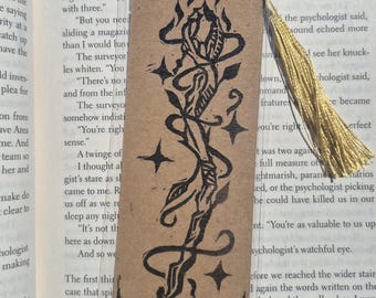 Fantasy Linocut Bookmark