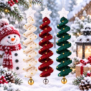 Crochet Spiral Christmas Tree Pattern, Amigurumi Holiday Toy (PDF Download)