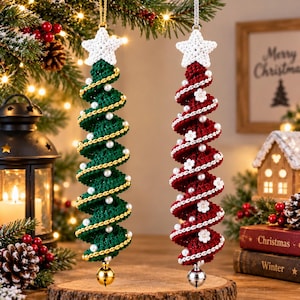 Crochet Spiral Christmas Tree Pattern, Amigurumi Holiday Toy (PDF Download)