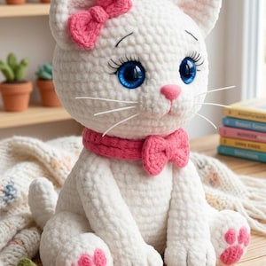 Patrón de amigurumi de gato a crochet para principiantes – Juguete de peluche de bola gorda en PDF