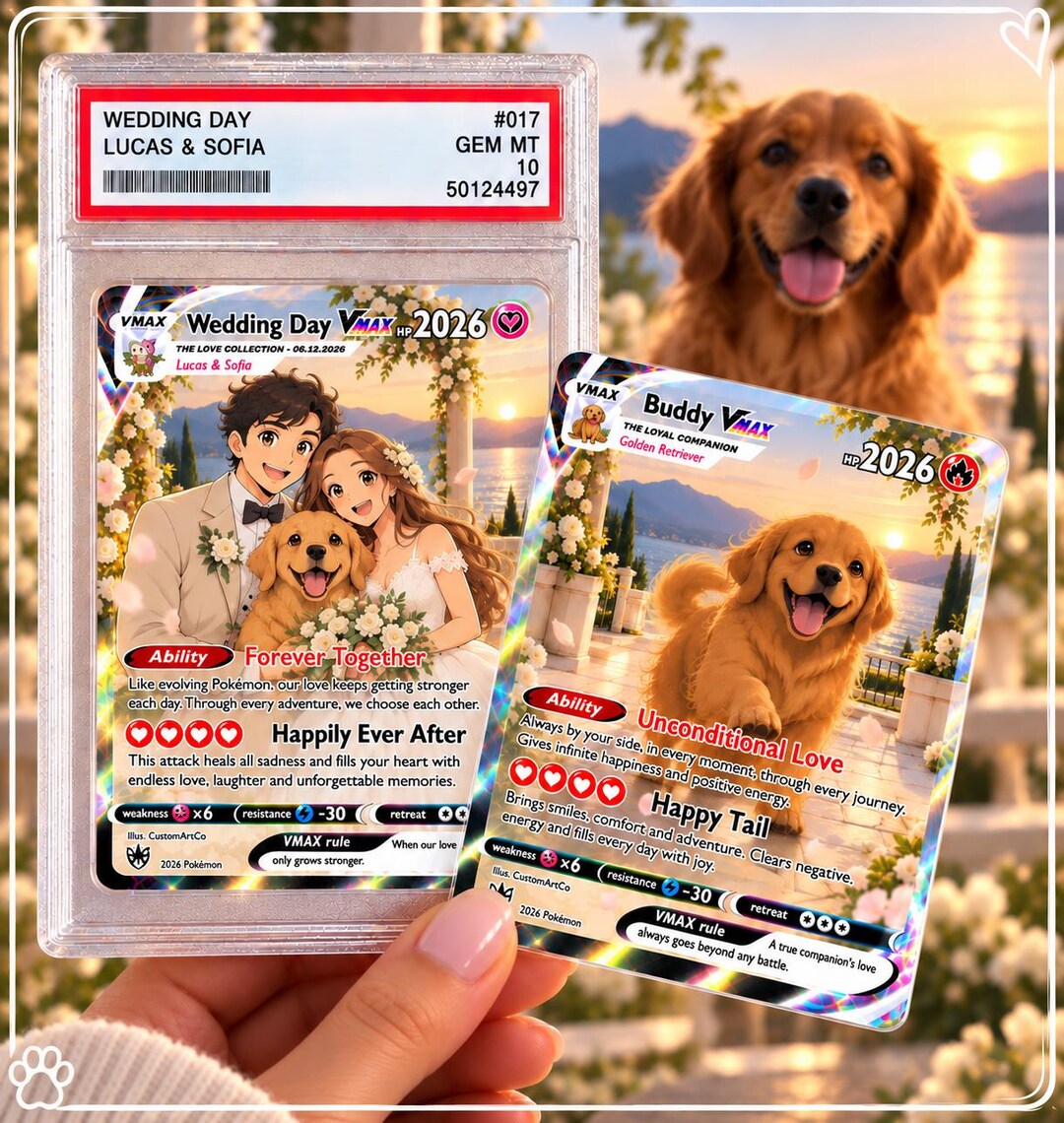 Personalized Pokemon Card, Custom Pokemon Card With Pet Photo, Pokemon ...