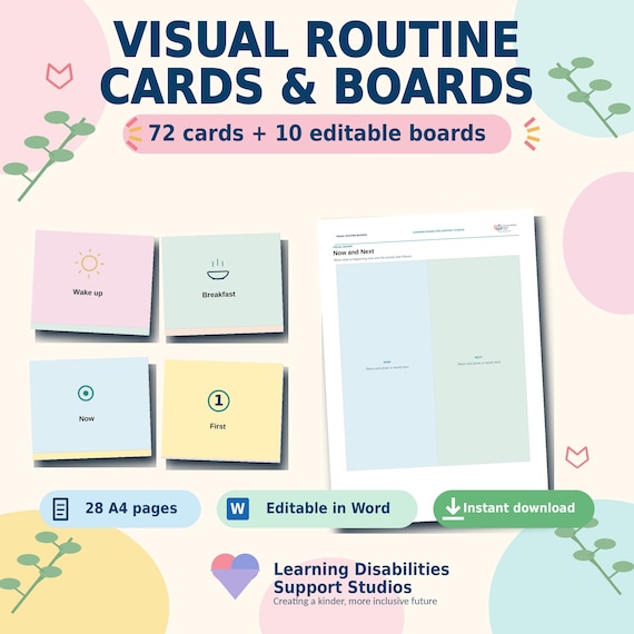 Editable Visual Routine Cards & Boards for Autism, SEN (Digital Download)