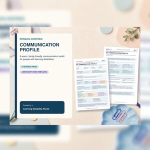 Learning Disability Communication Profile Templates, Person-Centred Editable A4 Word Bundle