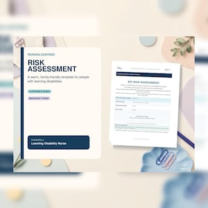 Learning Disability Risk Assessment Template, Editable Word Document, Person-Centred Family Safety and Care Plan