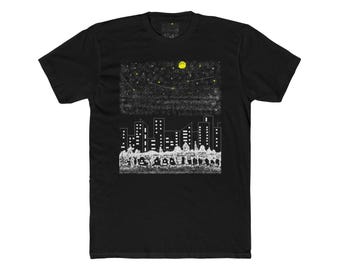 City Lights Unisex Graphic T-Shirt, Urban Abstract Art Tee