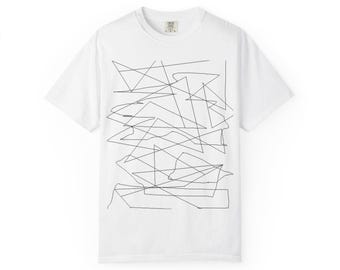 Abstract Scribble Line Art T-Shirt, Minimalist Unisex Graphic Tee